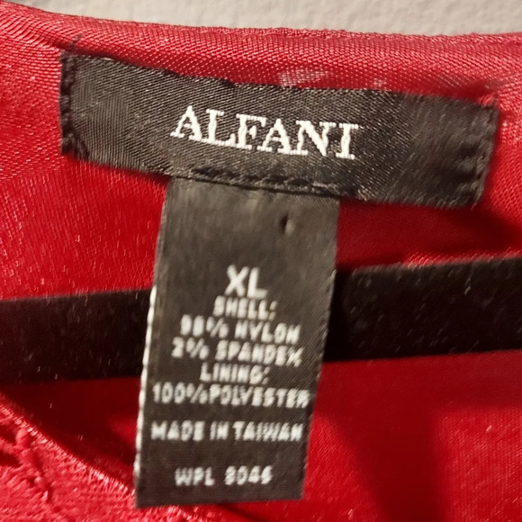 Alfani Red Eyelet Lace Overlay with Back Exposed Zipper in Size XL - Picture 2 of 9